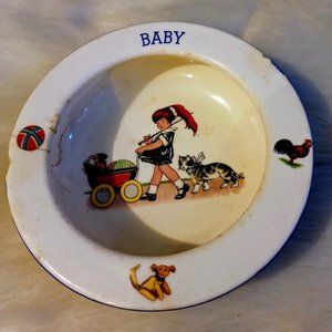 Vintage Ceramic Baby Bowl Made Czechoslovakia